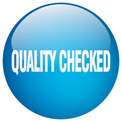 quality checked blue round gel isolated push button