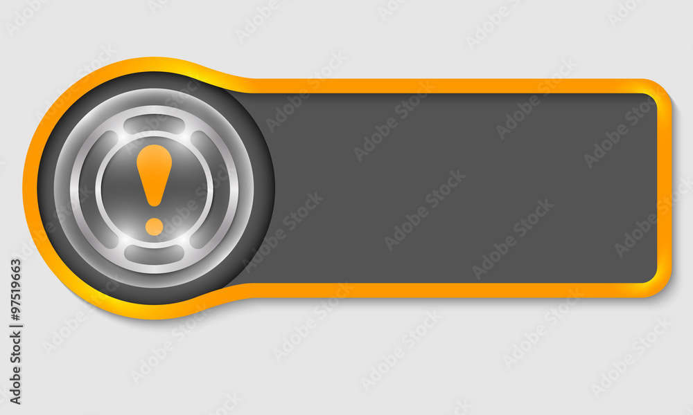 Poster abstract button for your white text and exclamation mark