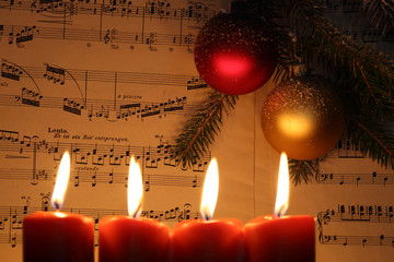 advent christmas decoration and music paper