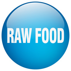 raw food blue round gel isolated push button