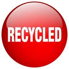recycled red round gel isolated push button