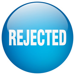 rejected blue round gel isolated push button