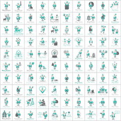 Santa Claus Icons And Christmas Elements Set - Vector Illustration, Graphic Design. For Web, Websites, Print, Presentation Templates, Mobile Applications And Promotional Materials 