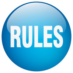rules blue round gel isolated push button