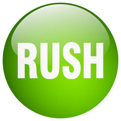 rush green round gel isolated push button