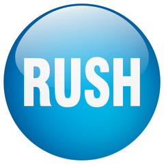rush blue round gel isolated push button