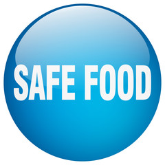 safe food blue round gel isolated push button