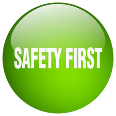 safety first green round gel isolated push button