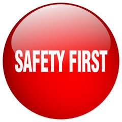 safety first red round gel isolated push button
