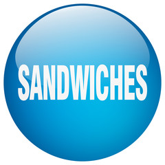 sandwiches blue round gel isolated push button