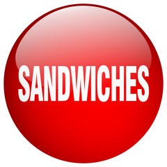 sandwiches red round gel isolated push button