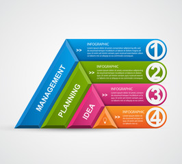 Abstract 3D pyramid options infographics template.