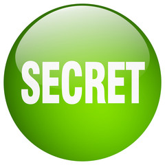 secret green round gel isolated push button