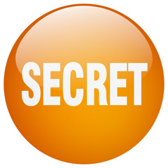 secret orange round gel isolated push button