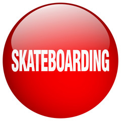 skateboarding red round gel isolated push button