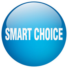 smart choice blue round gel isolated push button