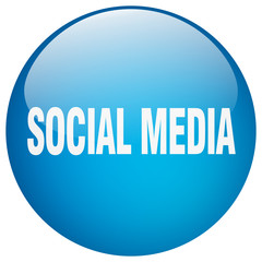 social media blue round gel isolated push button