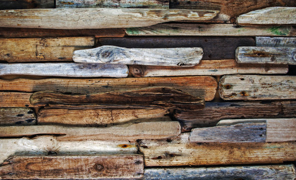 Driftwood, Knotty Planks, And Paint, Background Texture