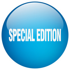 special edition blue round gel isolated push button