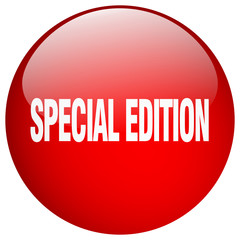 special edition red round gel isolated push button