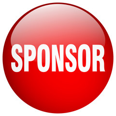 sponsor red round gel isolated push button
