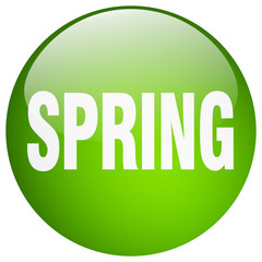 spring green round gel isolated push button