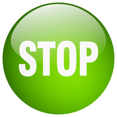 stop green round gel isolated push button
