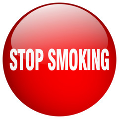 stop smoking red round gel isolated push button