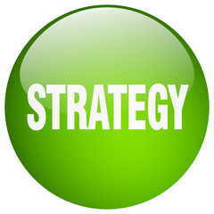 strategy green round gel isolated push button