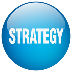 strategy blue round gel isolated push button