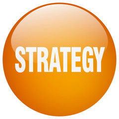 strategy orange round gel isolated push button