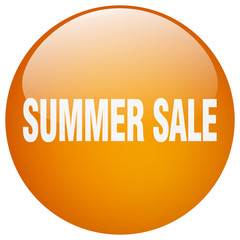 summer sale orange round gel isolated push button