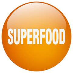 superfood orange round gel isolated push button
