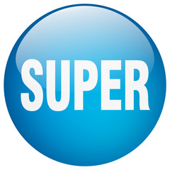 super blue round gel isolated push button