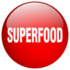 superfood red round gel isolated push button
