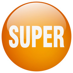 super orange round gel isolated push button