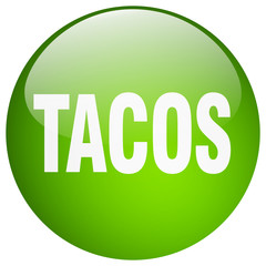 tacos green round gel isolated push button