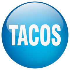 tacos blue round gel isolated push button