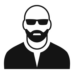 Man with glasses avatar simple icon