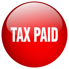 tax paid red round gel isolated push button