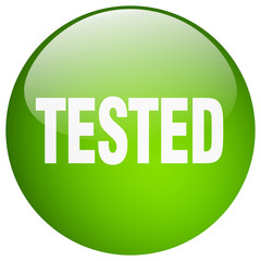 tested green round gel isolated push button