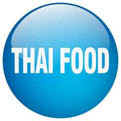 thai food blue round gel isolated push button