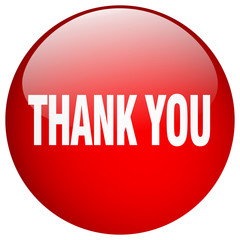 thank you red round gel isolated push button