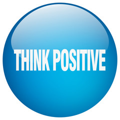 think positive blue round gel isolated push button