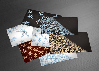 Snowflakes grey tone of card design