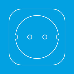 Power socket thin line icon