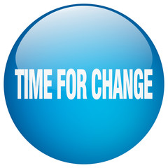 time for change blue round gel isolated push button