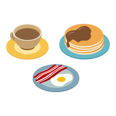 Breakfast isometric 3d icon