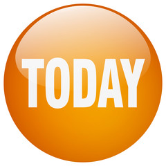 today orange round gel isolated push button