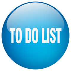 to do list blue round gel isolated push button